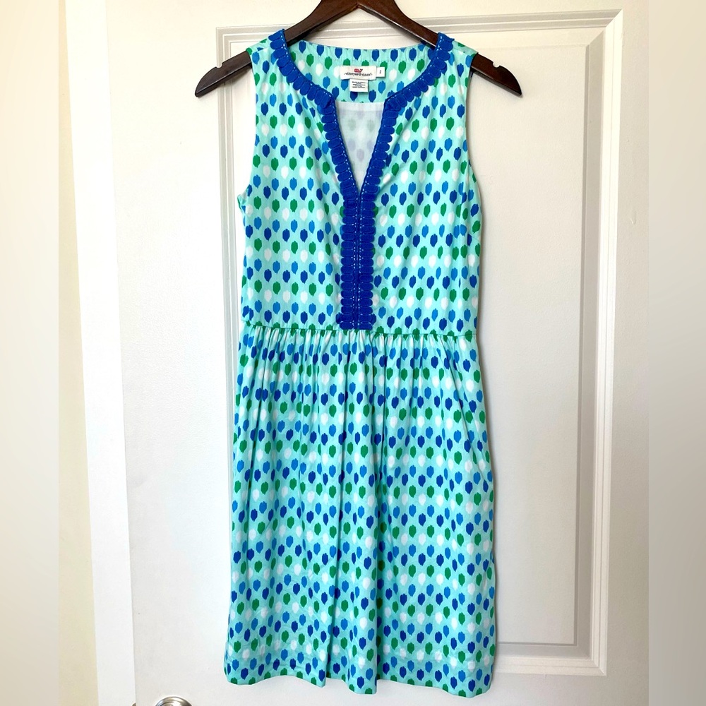 Vineyard Vines Blue & Green Dress - Size 2